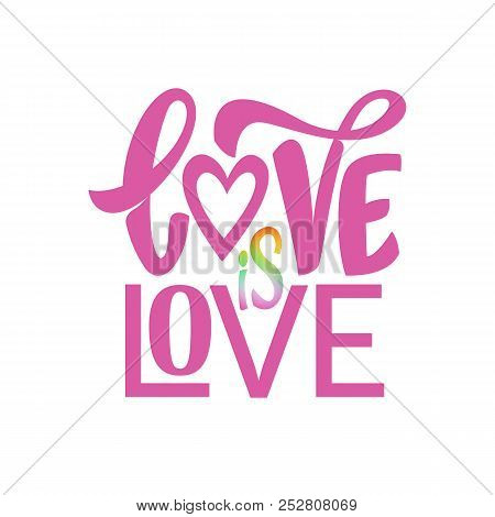 Gay Lettering. Conceptual Poster With Lgbt Rainbow Hand Lettering For Print Materials And Design Ele