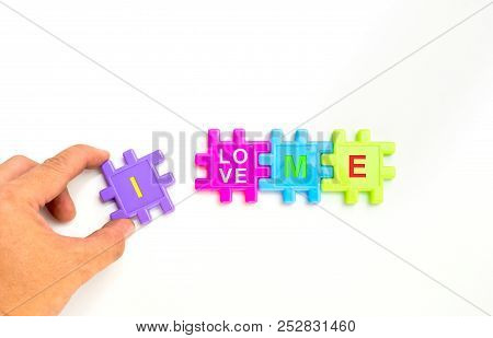 Fresh Start Of The Day. Loving Yourself And Take Care Of Myself. Isolated On White Background