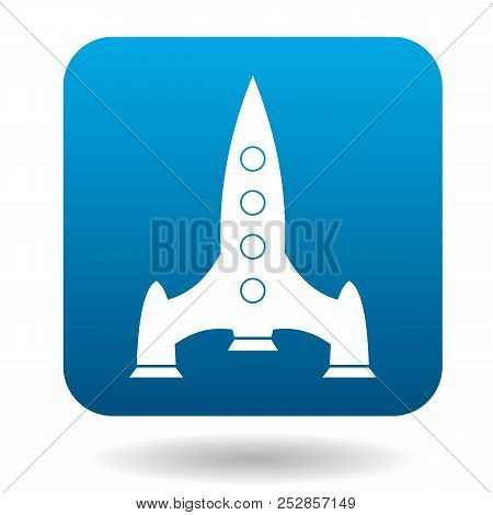 Space Rocket Icon In Flat Style On A White Background