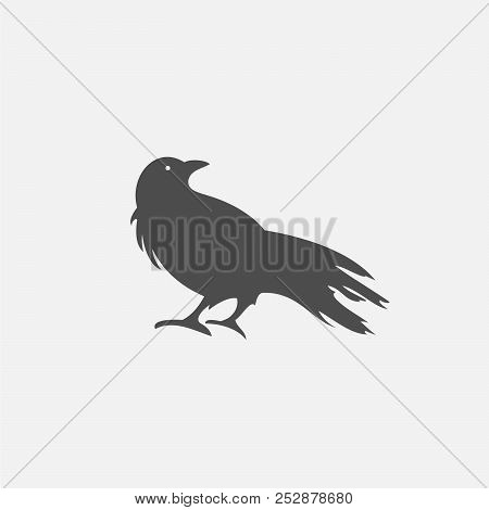 Crow Icon Isolated On White Background. Crow Vector Logo. Flat Design Style. Modern Vector Pictogram