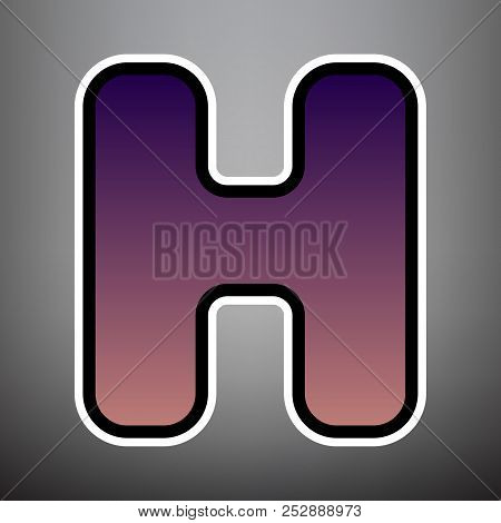 Letter H Sign Design Template Element. Vector. Violet Gradient I
