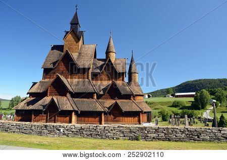 Heddal Stave Church, Norways largest stave church, Notodden municipality. June 17,2018. Heddal,Norway