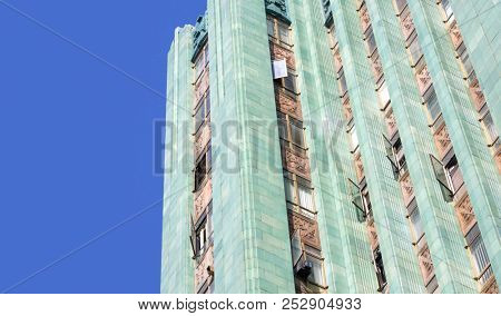 Los Angeles,CA/USA-6.2.15:The Eastern Columbia Building is a thirteen story Art Deco building designed by Claud Beelman at 849 S. Broadway Theater District of Downtown Los Angeles.