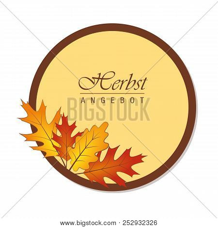 Autumn Leaf Sale Template With Lettering Vector Illustration Eps10