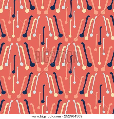 Tea Spoons Vector Cutlery Pattern Cafe Ice Cream