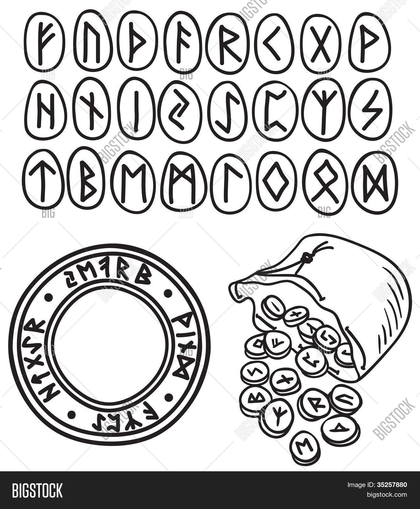 Ancient Runes Drawing Vector & Photo (Free Trial) | Bigstock