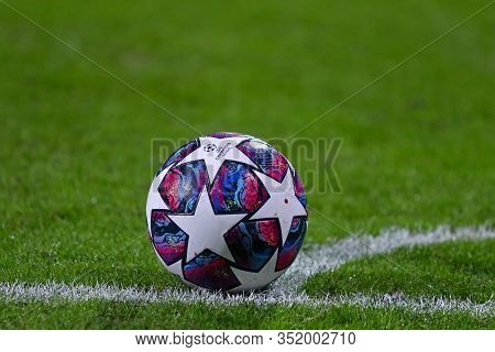 Kyiv, Ukraine - February 12, 2020: Official Match Ball Of Uefa Champions League 2020 Istanbul Final 