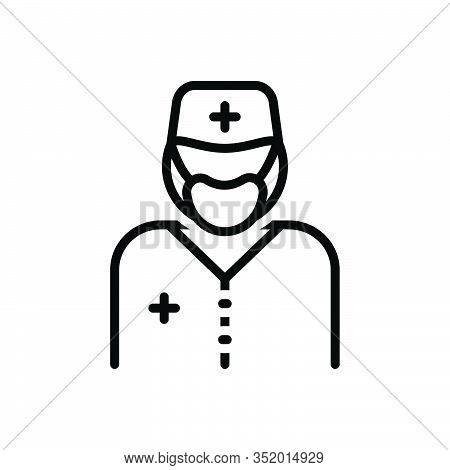 Black Line Icon For Surgeon Sawbones  Specialist Doctor Healer Physician Therapist Surgery Operation