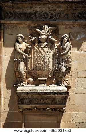 Ornamental Detail On The The Sacred Chapel Of El Salvador (capilla Del Salvador) In The Plaza De Vaz