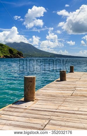 Cockleshell Bay Pier.  The Pier Is Located On Cockleshell Bay On The Caribbean Island Of St. Kitts I