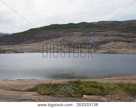 Brilliant Austerdalsvatnet Lake Landscapes Near European Svartisen Glacier In Nordland County In Nor