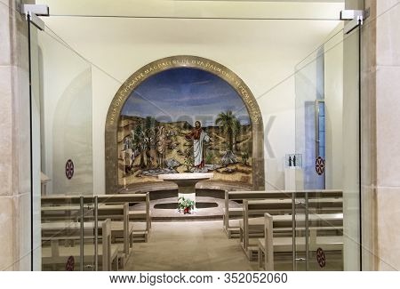 Magdala, Israel, January 26, 2020: Side Altar In The Church In Magdala On The Galilee Lake (tiberiac