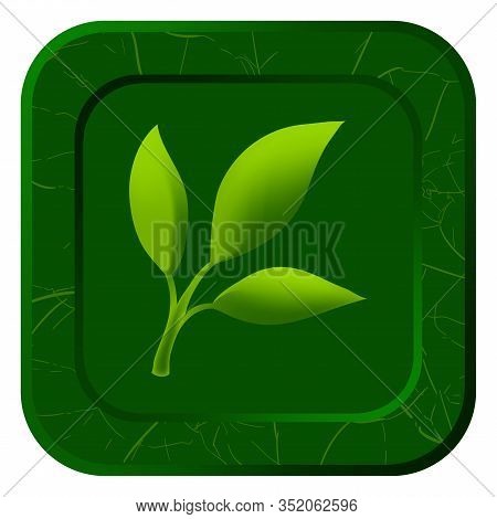 Vector Icon With Casual Leaf For Video Game On White Background