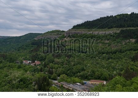 Panoramic View Of Yantra River Canyon From Trapezitsa Fortress. Veliko Tarnovo, Bulgaria