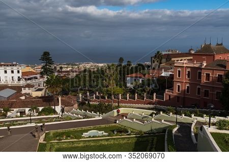 La Orotava, Spaint -january 12, 2020:  Jardín Victoria Garden In La Orotava Town, Enerife, Canary Is