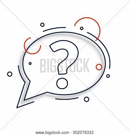 Line Style Question Mark Chat Bubble Design