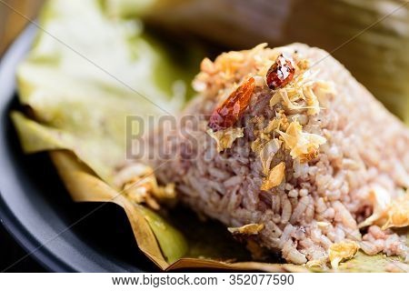 Northern Thai Food (khao Kan Chin), Steamed Pudding With Rice, Rice Mixed With Pork Blood And Steame