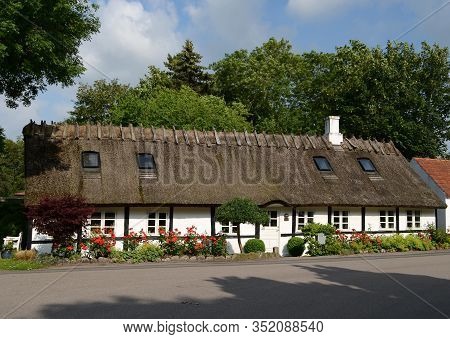 Traditional House In The Municipality Of Holbaek, Vipperod, Denmark .