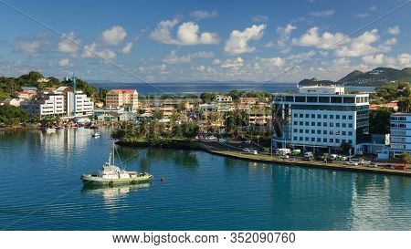 Castries, St Lucia - November 7:  Castries Waterfront Pictured On November 7, 2013.  Castries Is The