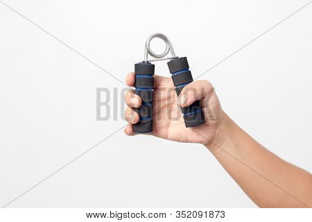 Close-up Woman Hand Exercise  Using Hand Gripper