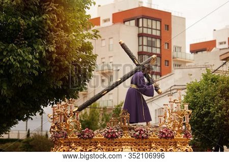 Holy Week In Spain, The Procession Of The Brotherhood Of Consolation Our Lord Amparo.spain, Jerez, A