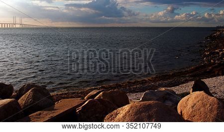 Rocky And Beach On The Oeresund, Sweden Seaview