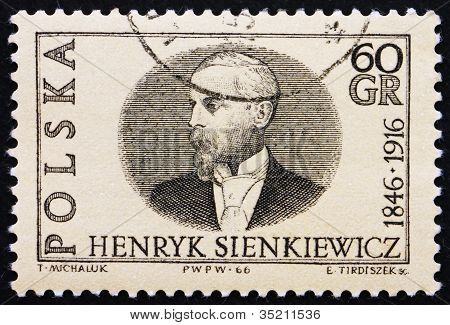 Frimærke Polen 1966 Henryk Sienkiewicz, forfatter