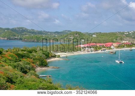 Aerial View Of Reduit Beach, St Lucia