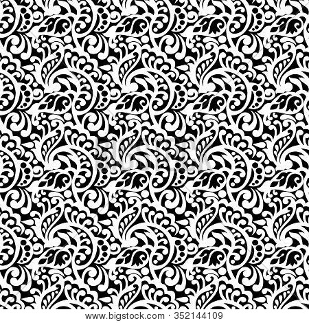 Seamless Pattern In One Colour In Black Background