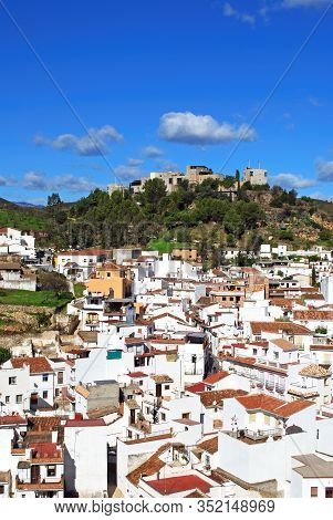 Monda, Spain - October 29, 2008 - General View Of The Town With Monda Castle Hotel On The Hilltop, M