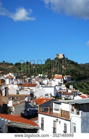 Monda, Spain - October 29, 2008 - General View Of The Town With Monda Castle Hotel On The Hilltop, M