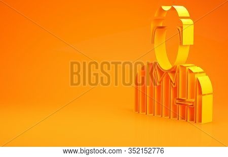 Yellow Hockey Judge, Referee, Arbiter Icon Isolated On Orange Background. Minimalism Concept. 3d Ill