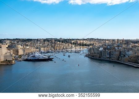 The Harbour At Valetta With Luxury Yachts