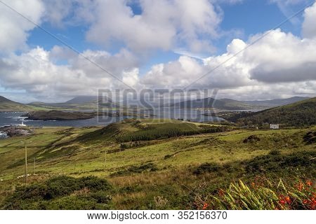 Beautiful View Towards Valentia Harbour With Beginish Island On The Foreground.county Kerry,ireland.