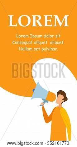 Social Promotion Service Brochure Vector Template. Social Opinion Poll Web Banner Concept. Activist 