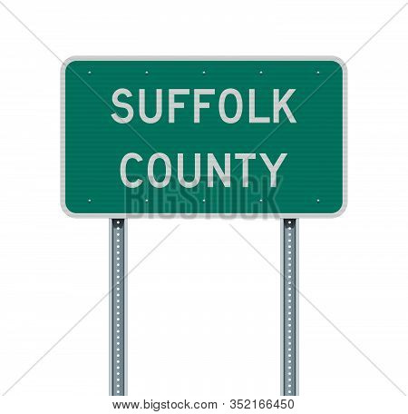 Vector Illustration Of The Suffolk County Green Road Sign
