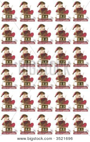 日にクリスマスのカウント ダウンの置物