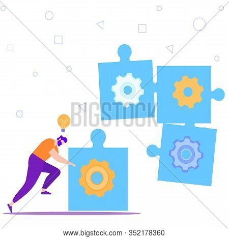 Connect Idea Into One. Idea Generation. Vector Illustration. Creating Business Idea. Earn Money. Set