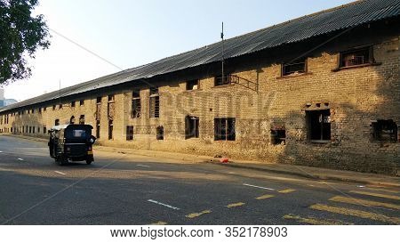 Sri Lanka Street. Poverty And Devastation. Old Abandoned Industrial Building. Colombo / Sri Lanka - 