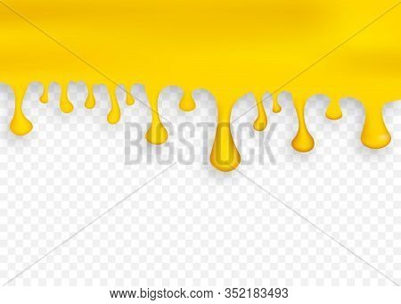 Honeycomb And Honey. Monochrome Honey Pattern. Vector Stock Illustration.