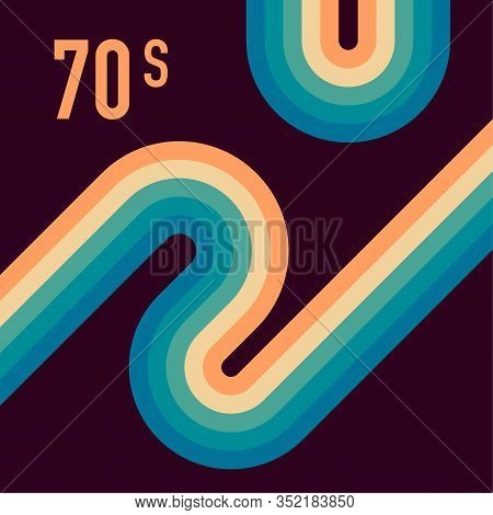 70s, 1970 Abstract Vector Stock Retro Lines Background. Vector Illustration.
