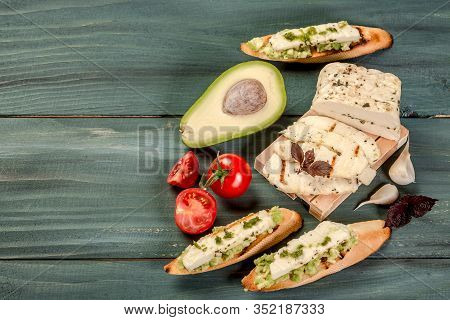 Delicious Sandwiches And Toasts. The Concept Of Eco Products. Organic Farm Dairy Products, Cheeses, 