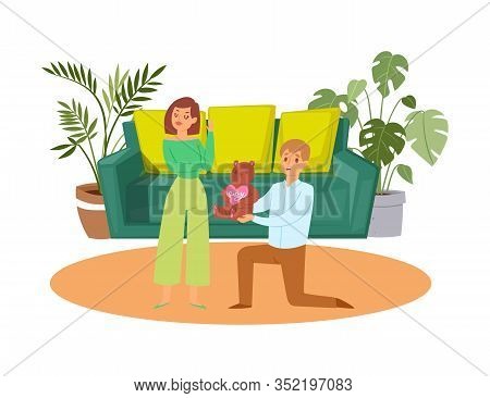 Family Concept With Young Couple, Angry Wife After Quarrel Looking With Frustrated Look And Loving H