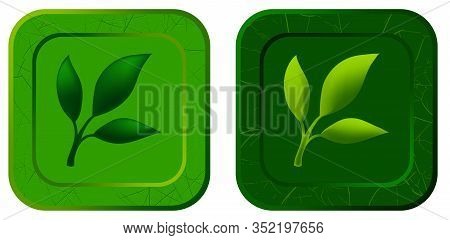 Vector Icon With Casual Leaf For Video Game On White Background