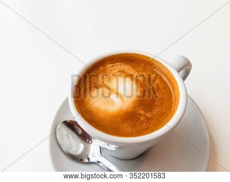 Cortado-spanish Coffee With Milk In A Small Cup.