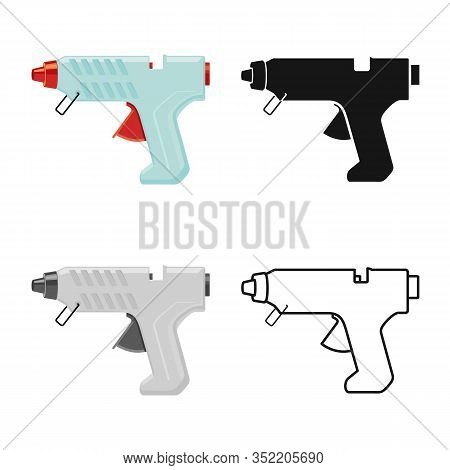 Vector Illustration Of Hotmelt And Gun Symbol. Graphic Of Hotmelt And Pistol Stock Symbol For Web.