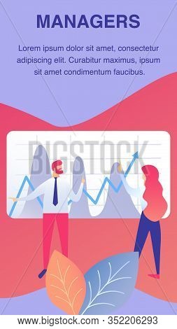 Managers Team Service Flyer, Brochure Template. Business People Cartoon Characters. Corporate Data A