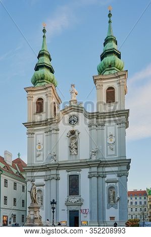 Vienna, Austria - February 18, 2020: Mariahilfer Church In Vienna, Austria