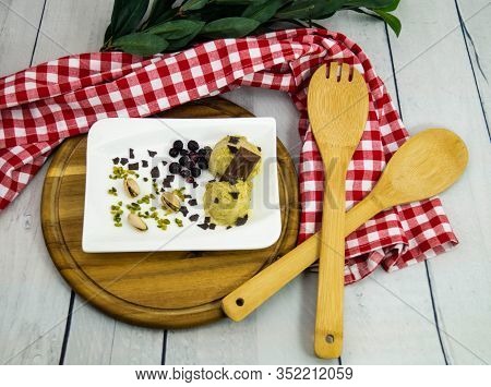 A Green Ball Of Italien Pistachios Ice Cream