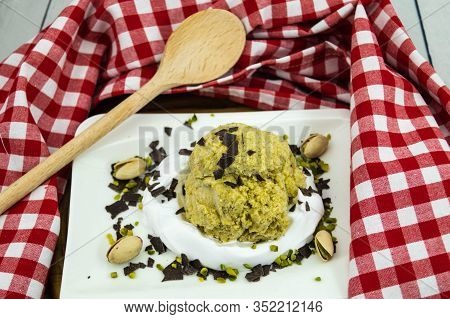 A Green Ball Of Italien Pistachios Ice Cream